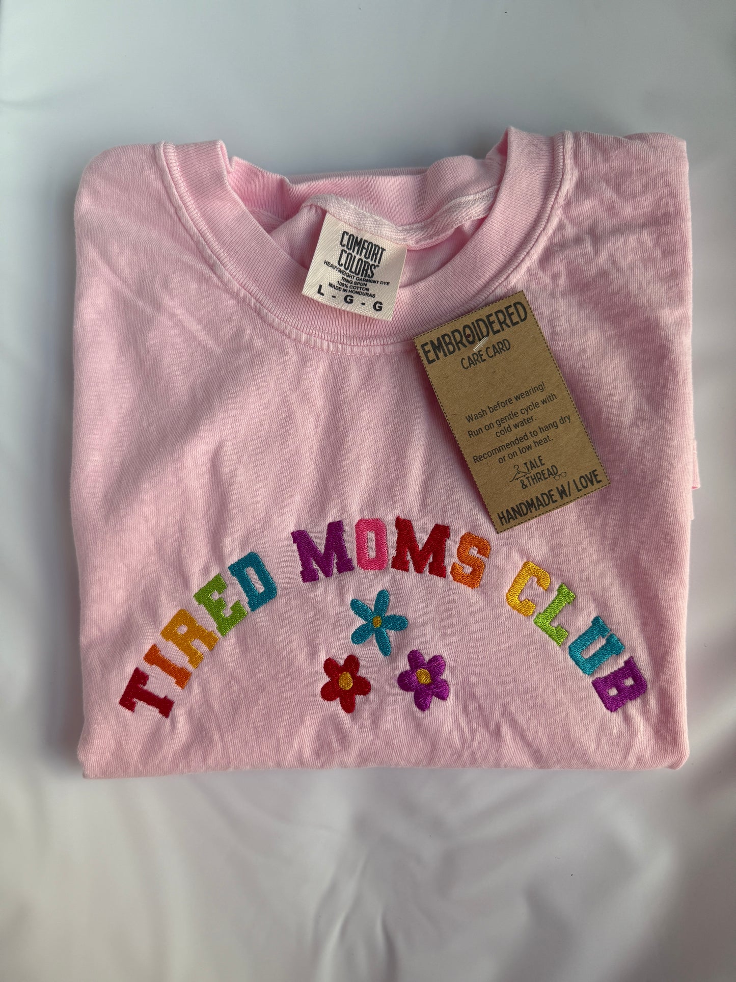 tired moms club embroidered