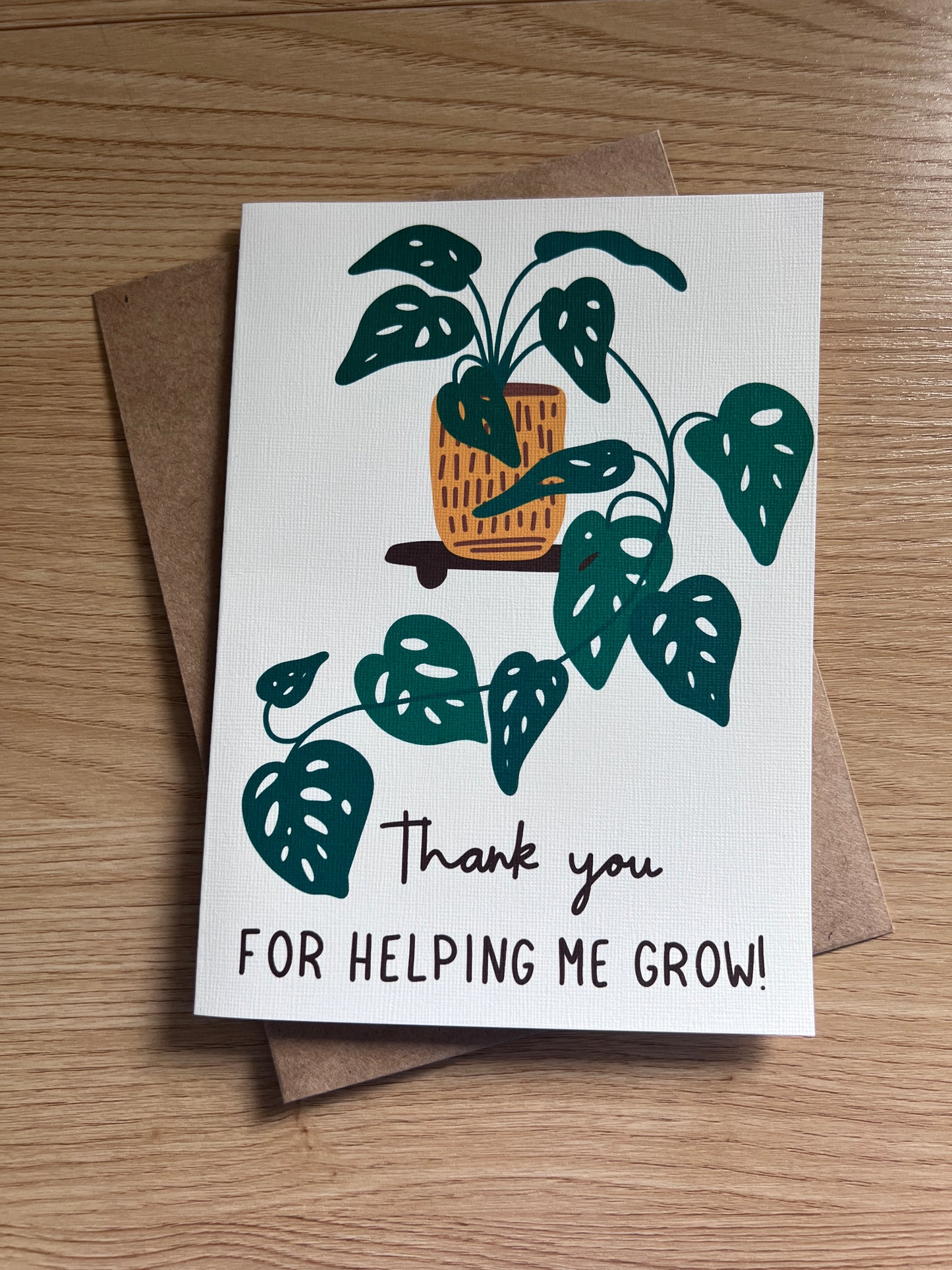 thanks for helping me grow card