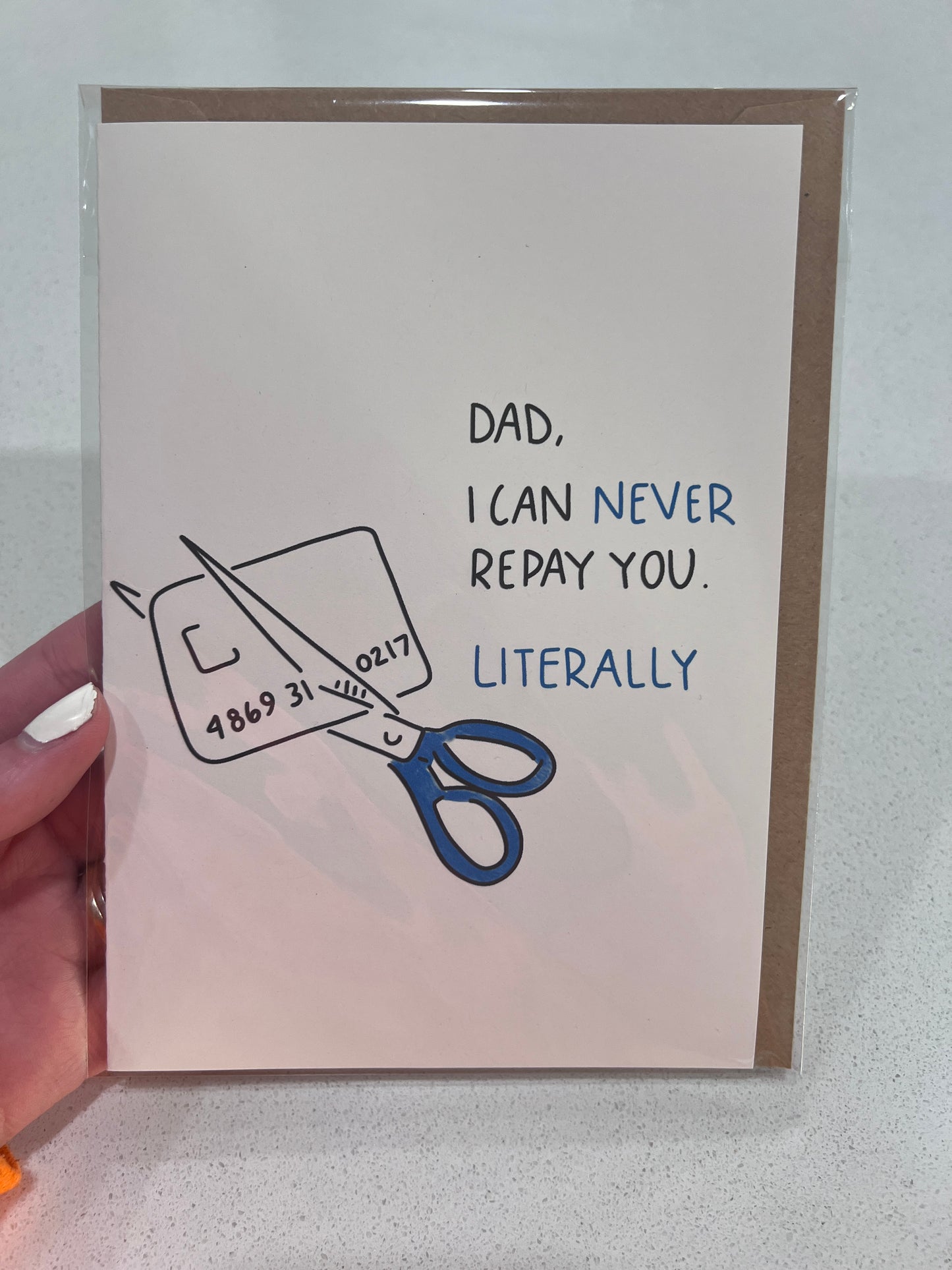 never repay father's day card
