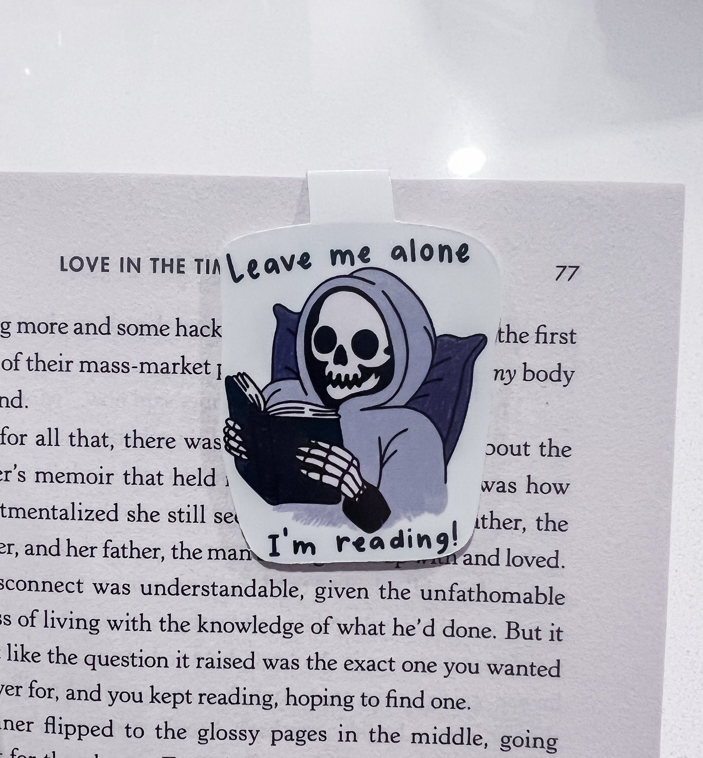 leave me alone magnetic bookmark