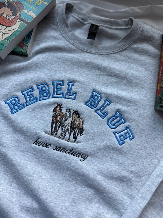 Rebel Blue Applique Crew