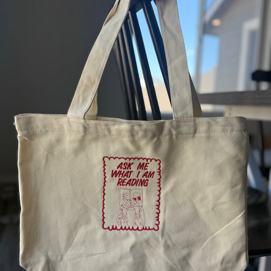 ask me what I'm reading tote
