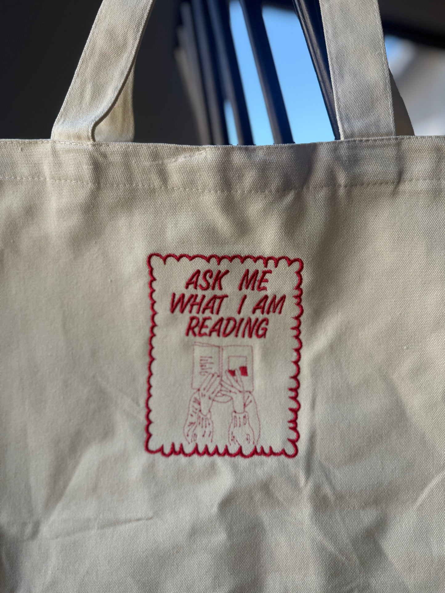 ask me what I'm reading tote
