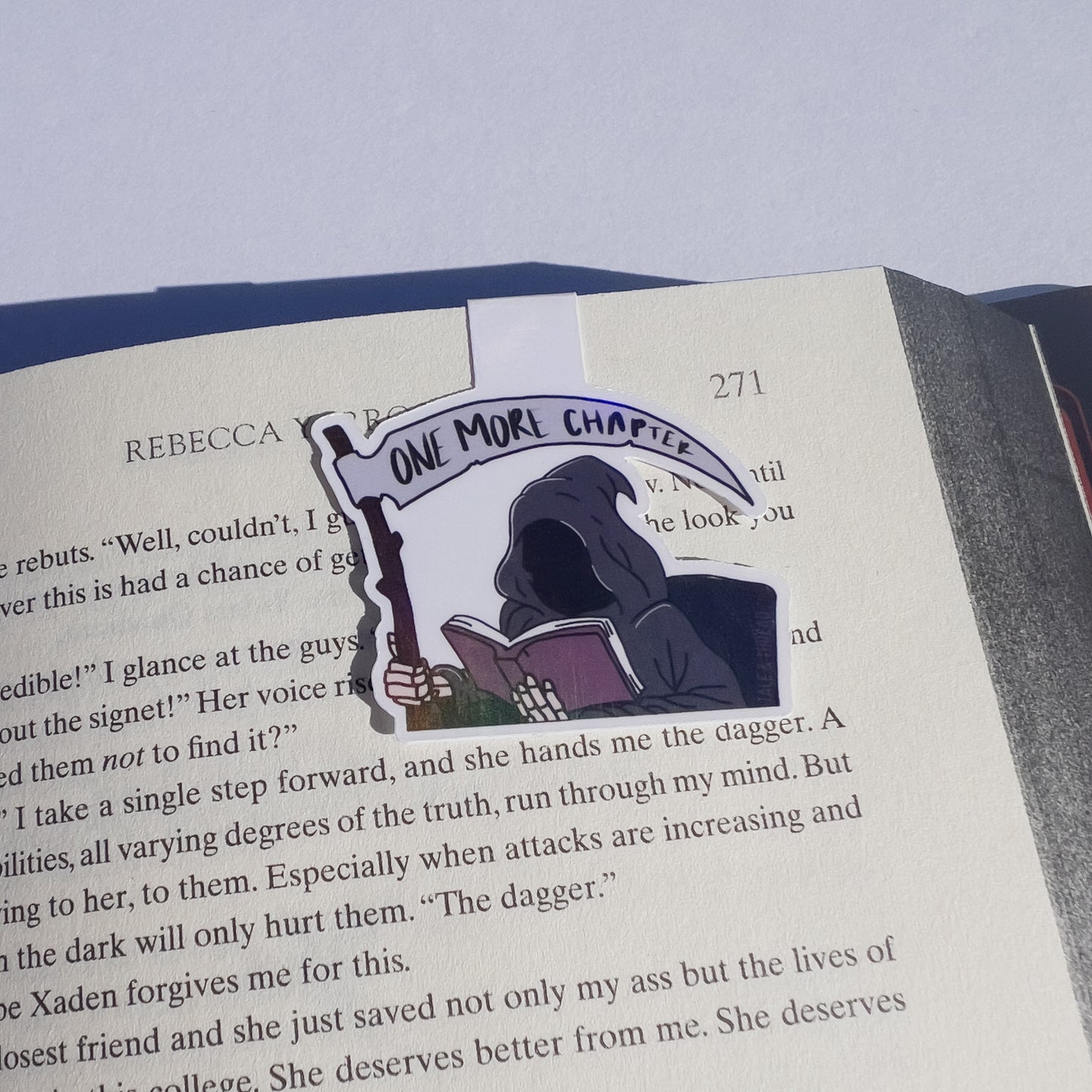 one more chapter grim reaper magnetic bookmark