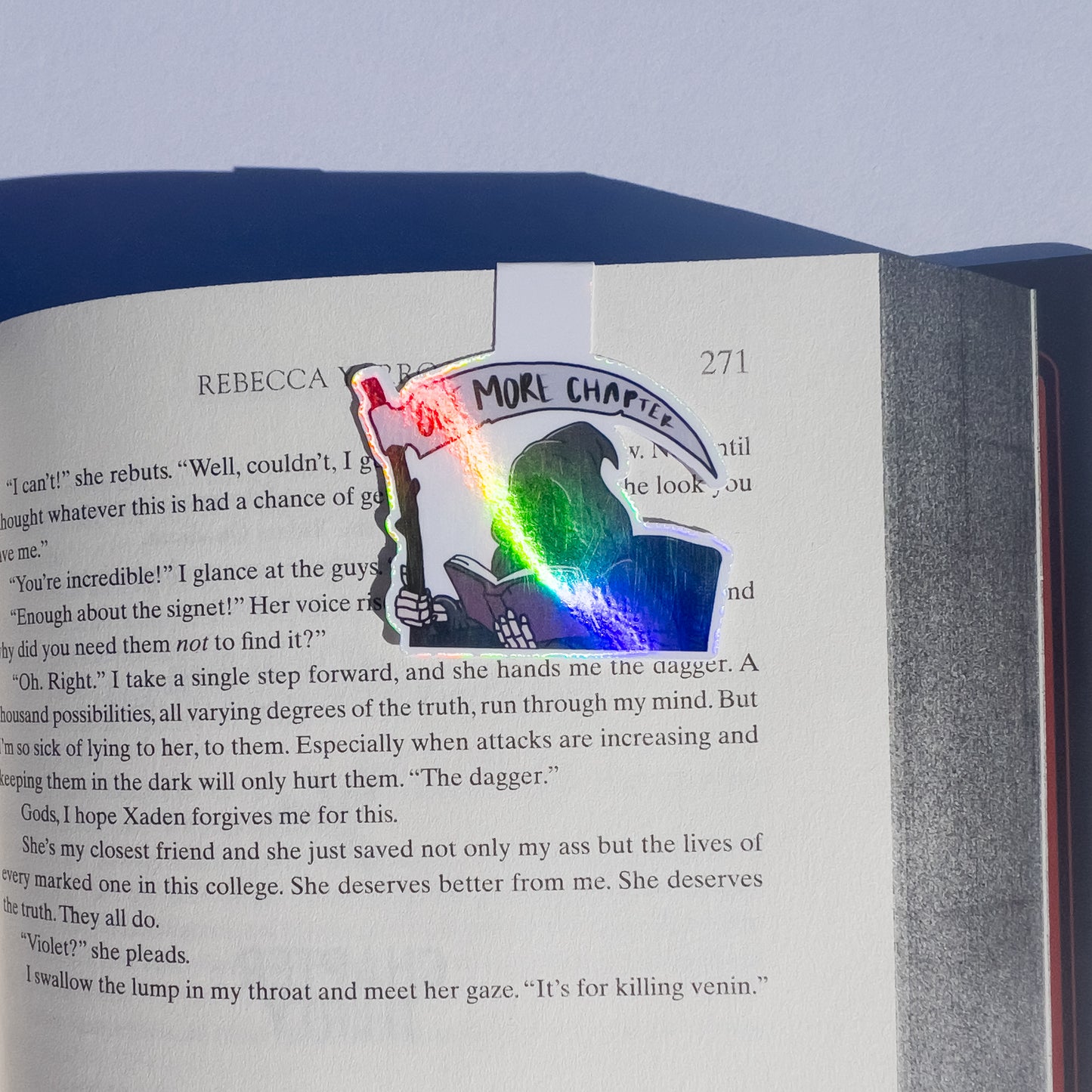 one more chapter grim reaper magnetic bookmark