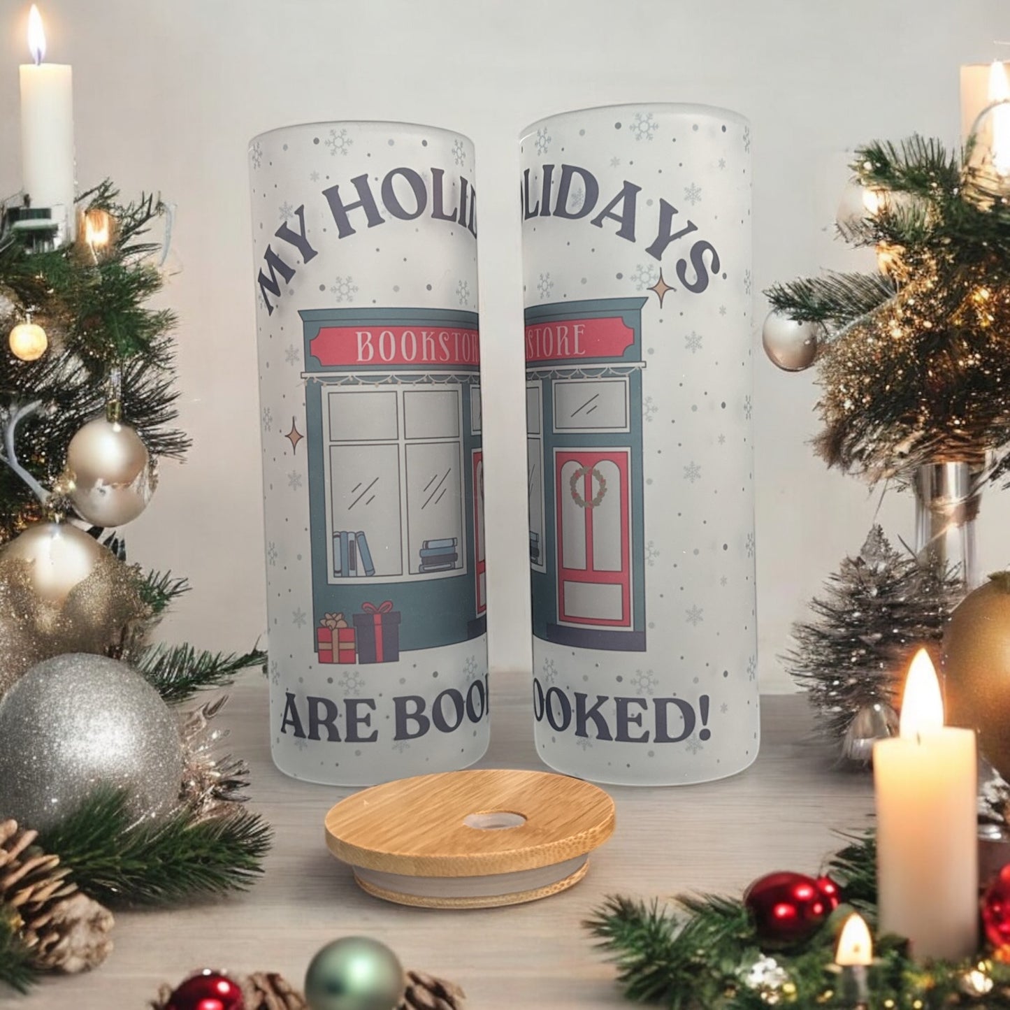 Booked Holidays Frosted Tumbler