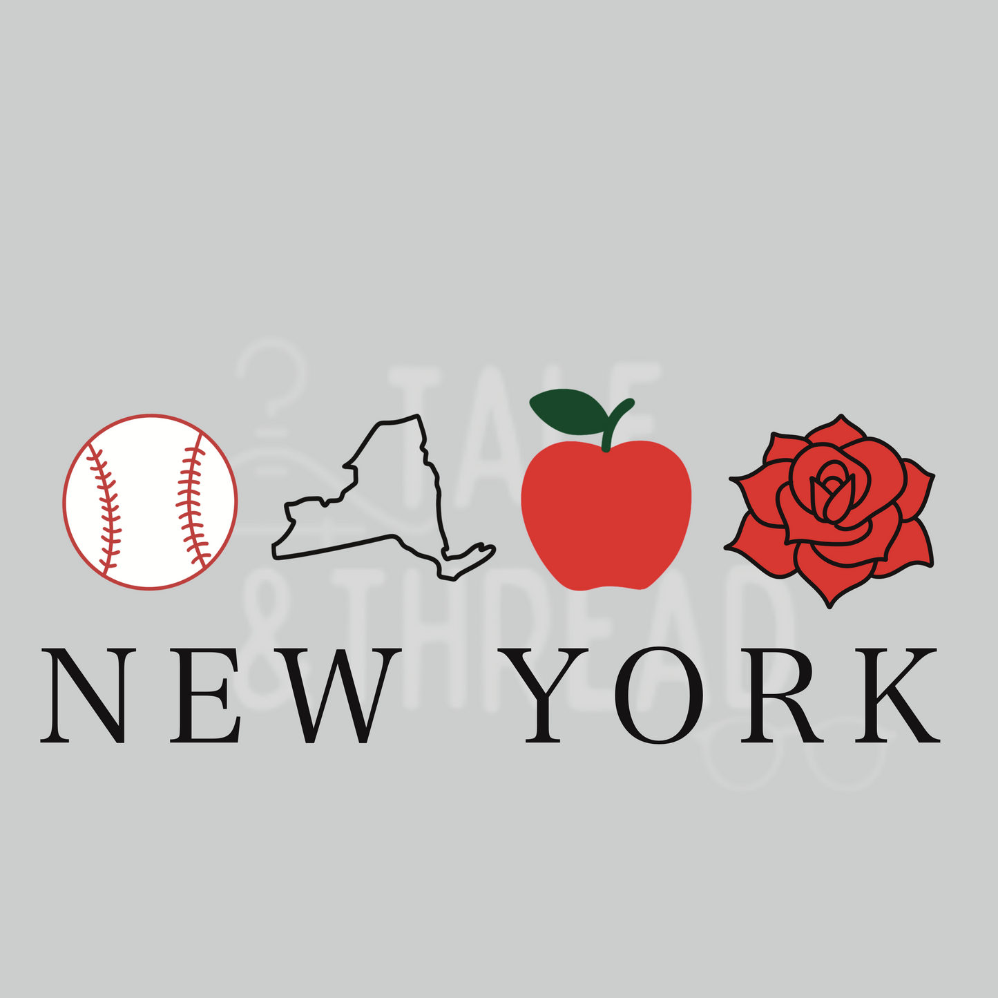 New York Embroidered