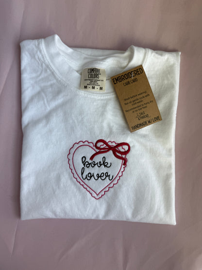 book lover embroidered