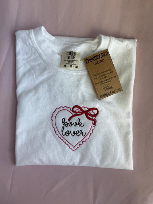 book lover embroidered