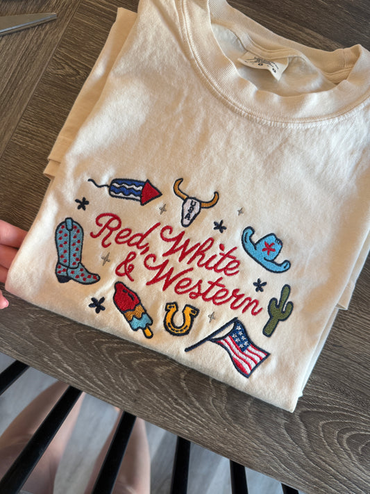 Red, White & Western Embroiderd