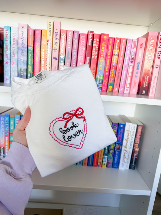 book lover embroidered