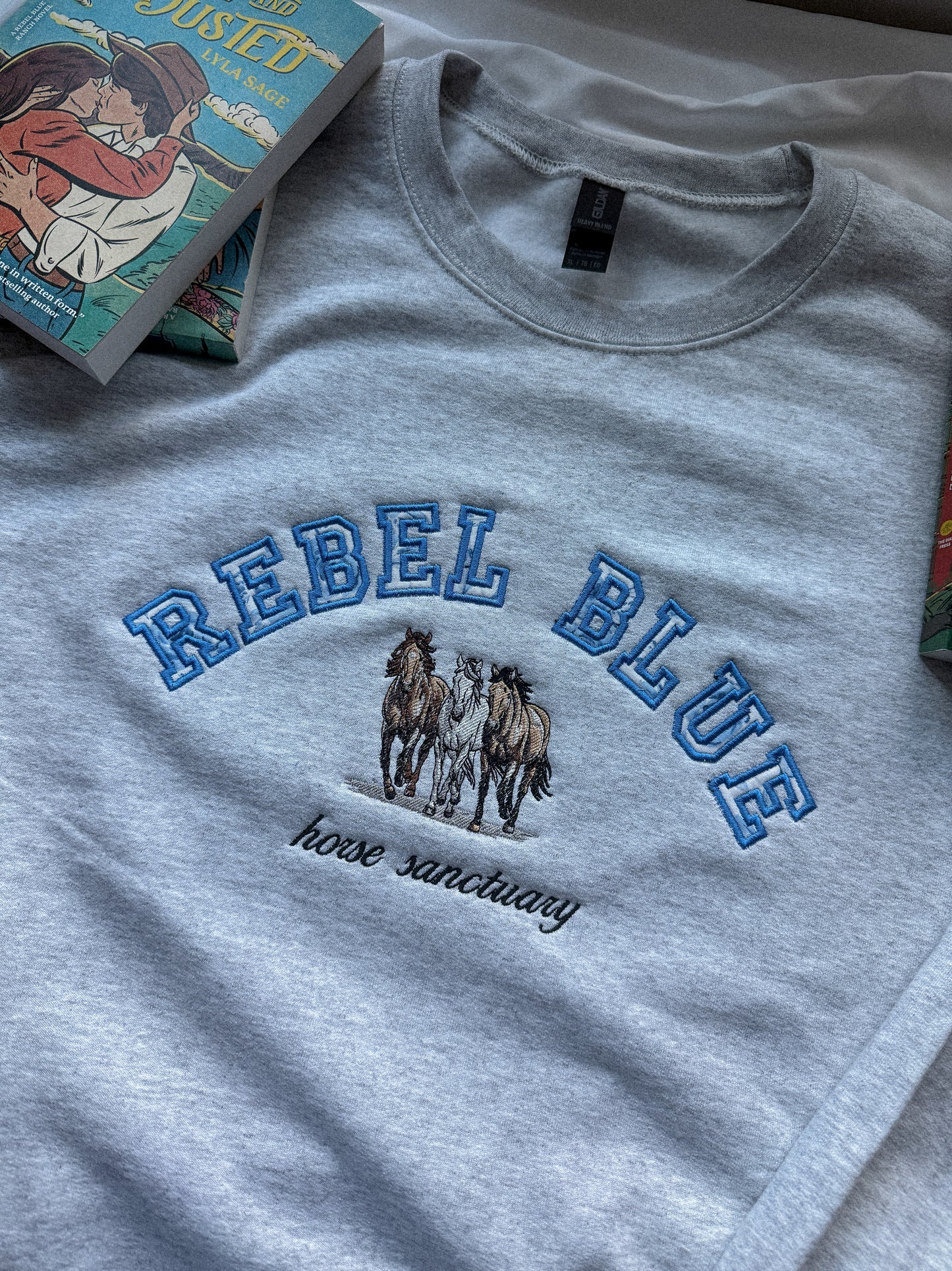 Rebel Blue Applique Crew