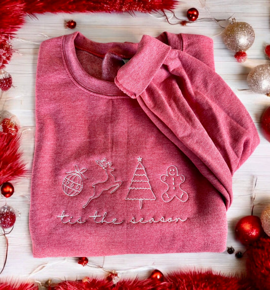 tis the season embroidered sweatshirt