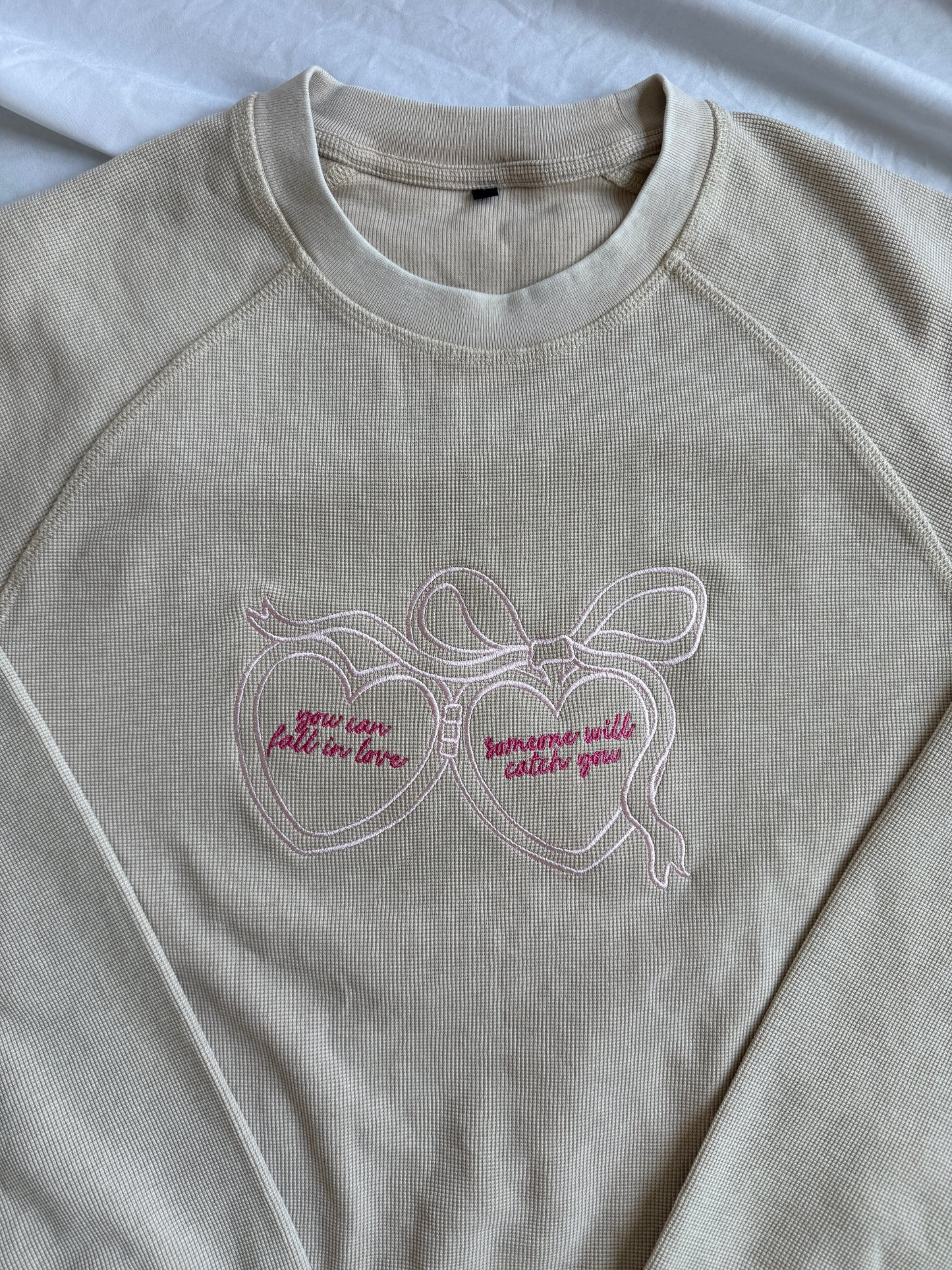 love locket waffle sweater